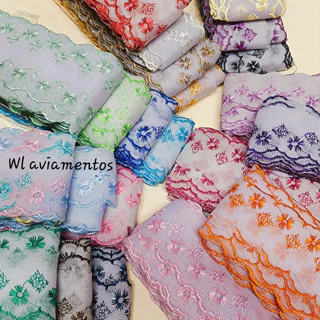 Bordado Inglês Lase Renda - Peça de 13,70 Metros 5cm de Largura - Laise - Lese - Acabamento em Oferta na Shopee