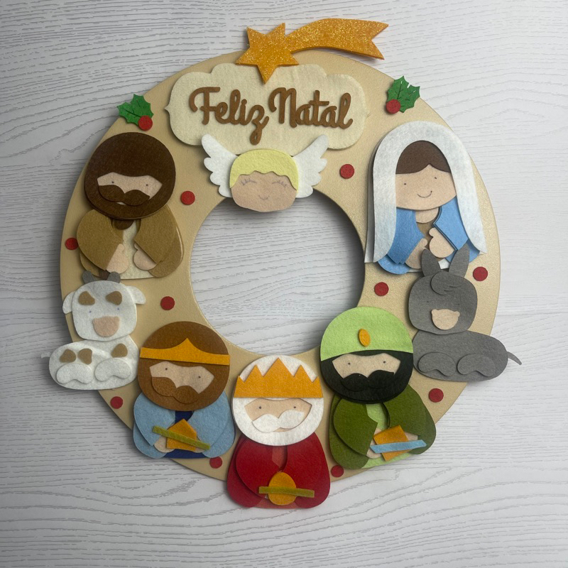 Recortes com personagens para guirlanda de presépio DIY faça você mesmo guirlanda de natal