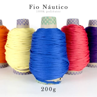 Fio Náutico DFStortorelli 4mm 200g Cordão Macramê/bolsa, Crochê e Tricô 100m Colorido 100% poliéster