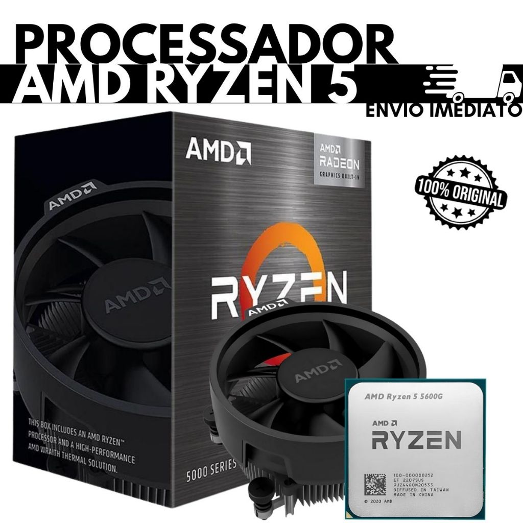CPU AMD Ryzen 5 5600G + cooler Processador Amd Ryzen 5 5600gt Cooler, Com Vídeo, 6 Cores, 19MB