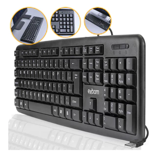 Teclado com fio USB Exbom ABNT
