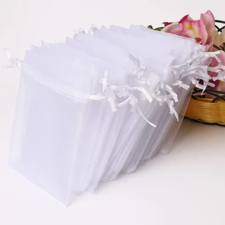 Kit 100 Un Saco Organza Tule Saquinho Branco Atacado