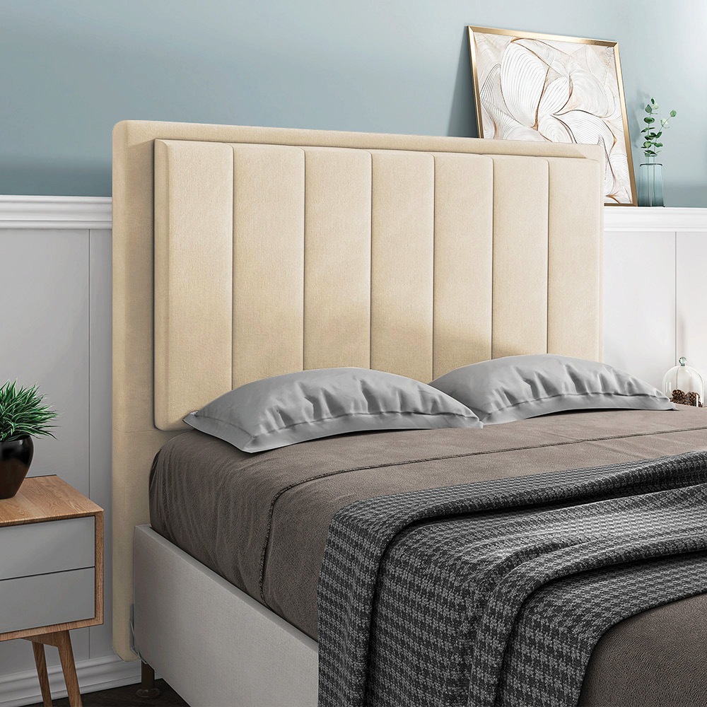 Cabeceira Casal Cama Box 140cm para Quarto Opala Suede M11 - D'Rossi