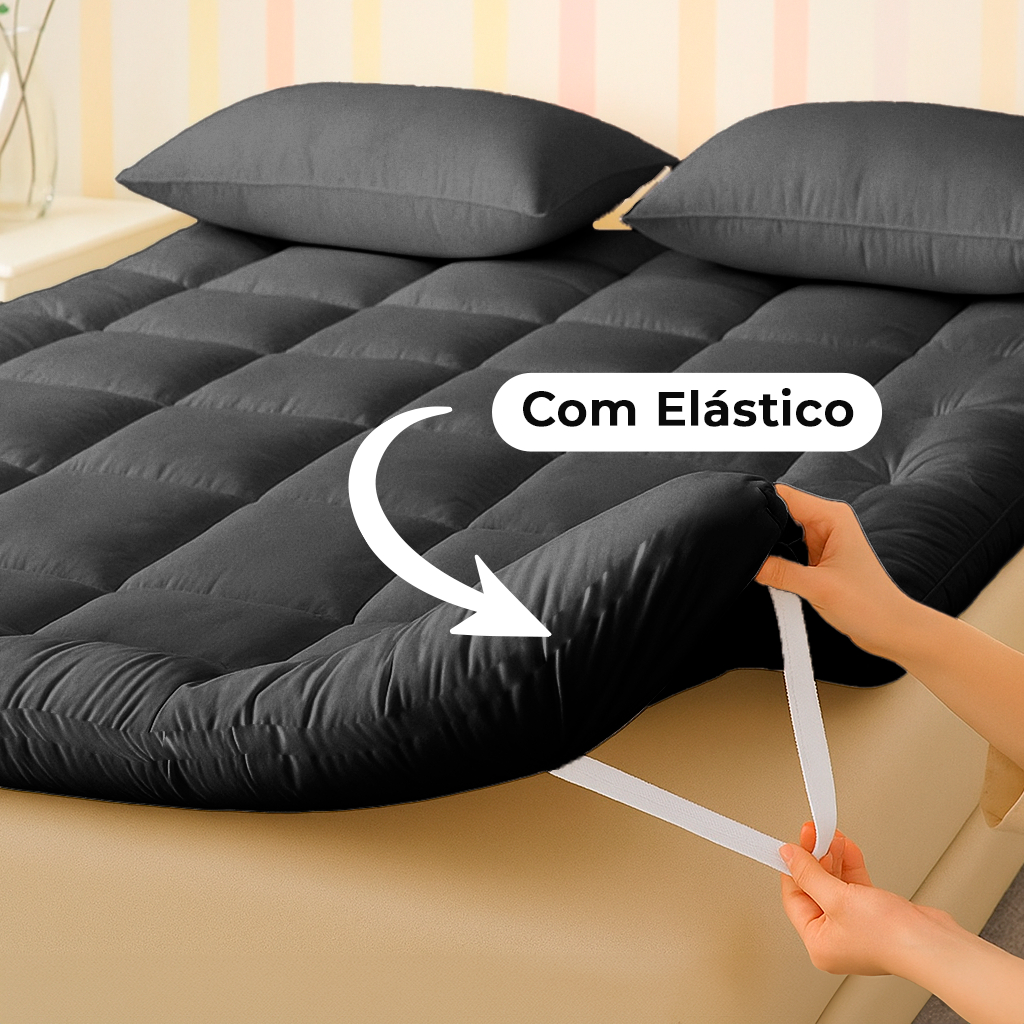 Pillow Top Protetor de Colchão 400 Fios Macio Super King Queen Casal Cores