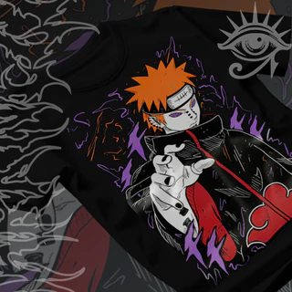 Camiseta Basica e OVERSIZED Pain Nagato Akatsuki Shinra Tensei Naruto Anime Unissex - Darknezz