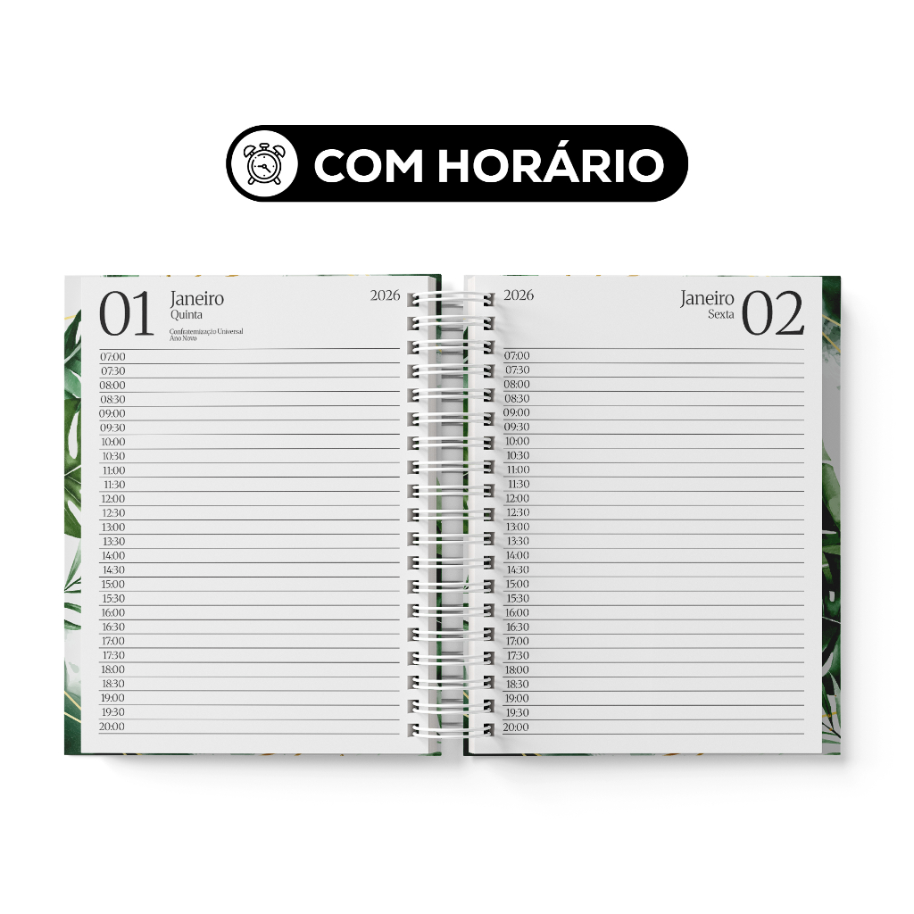 Agenda Personalizada 2026 Nome Iniciais Letras - Tamanho A5