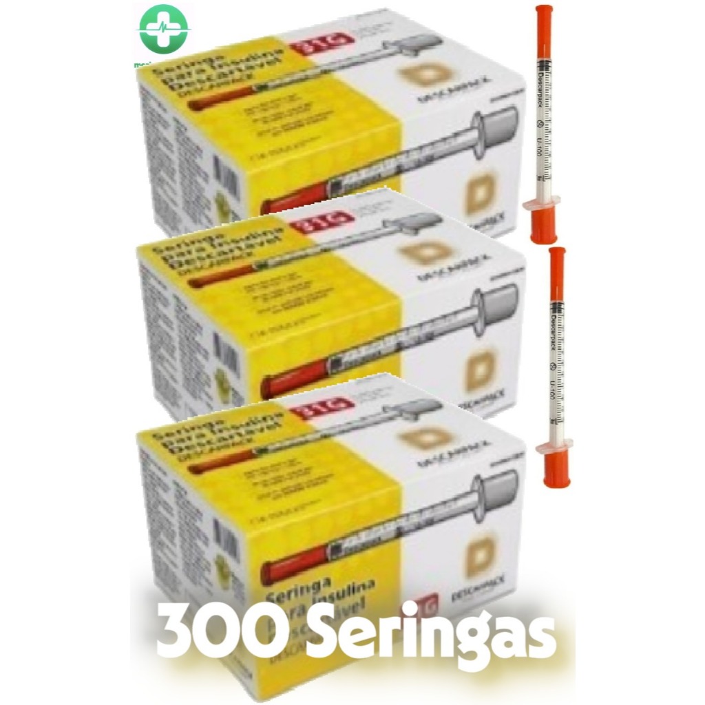 Seringa Insulina 1ml 100 UI 6,0x0,25mm 300/400/500/600/1000 un. Agulha ...