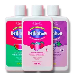 Kit 3 Hidratante Beijinhos (Morango, Uva, Melancia) Belkit 475 ml