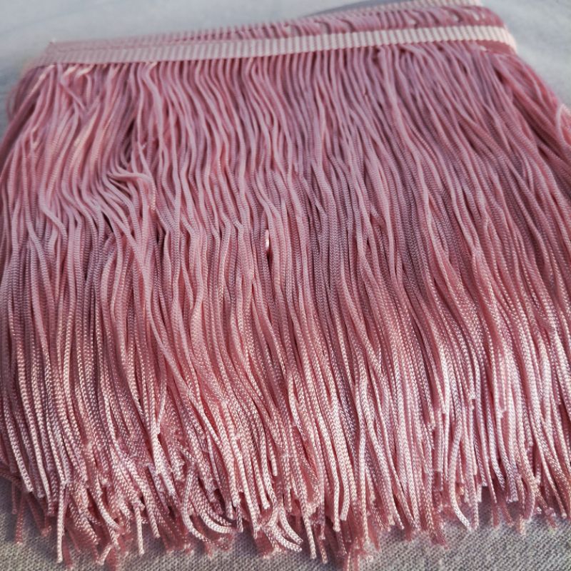 Franja de Seda Rosa Claro - Fio com 20 Centímetros de Largura | Shopee ...