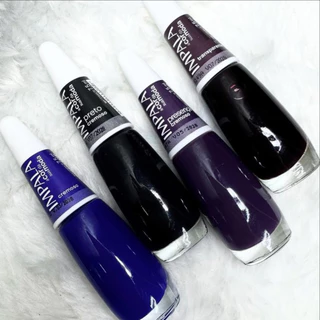 Kit 4 Esmaltes Impala Tons Frios Preto Azul Marinho Coleção de Inverno