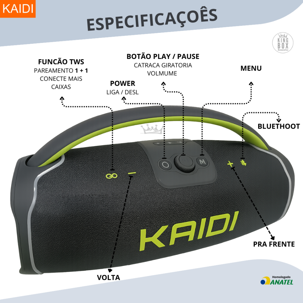 CAIXA DE SOM BLUETOOTH 300W SUPER POTENTE COM ENTRADA PEN DRIVE