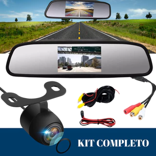 Retrovisor Visor Espelho Tela Lcd Veicular + Câmera De Ré Camera Veicular e Carro Visao Envio Imediato em Oferta na Shopee