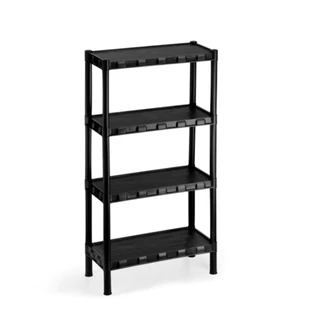 Estante Organizadora Modular Preta com 4 Prateleiras e Pezinhos – FLEXA – 451