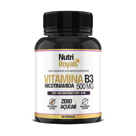 Vitamina B3 500 MG 60 Cápsulas Nicotinamida Original