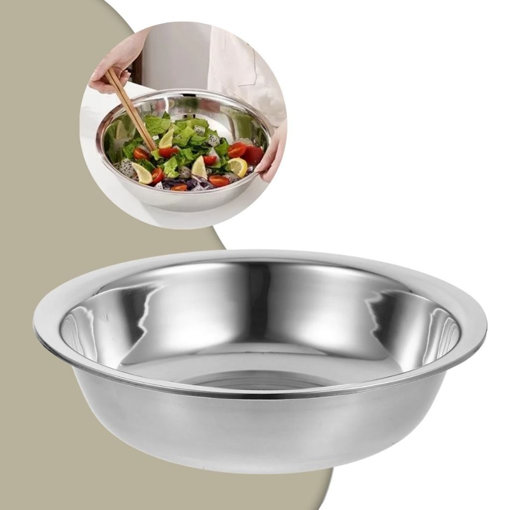 Tigela Bacia Inox 33cm Saladeira Mixing Multiuso