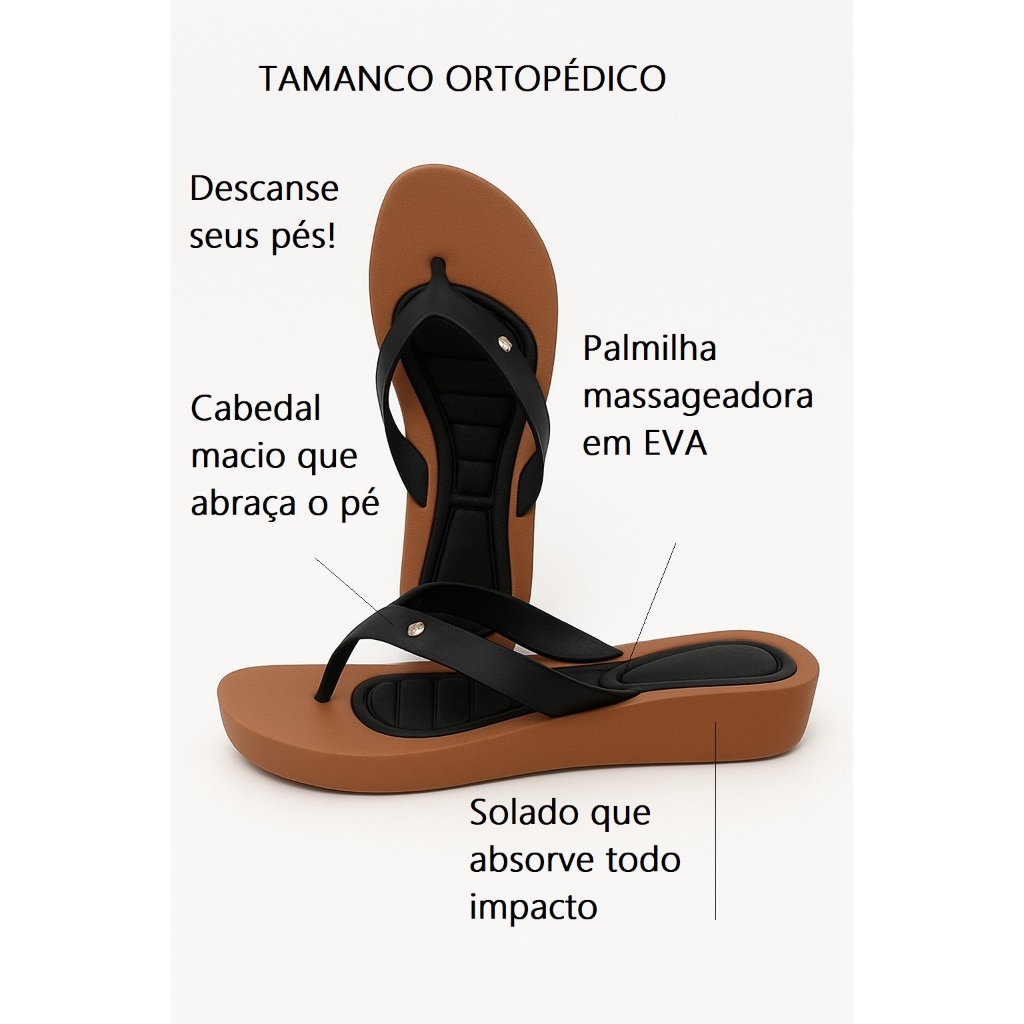 CHINELO ORTOPÉDICO LEVE E MACIO PARA FASCITE PLANTAR E ESPORÃO