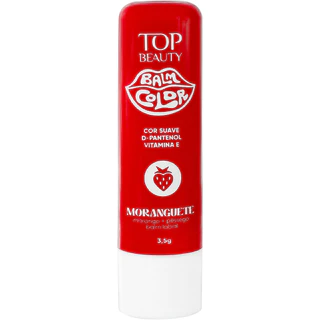 Lip Balm Color Moranguete com D-Pantenol + Vitamina E Multifuncional Top Beauty Make em Oferta na Shopee