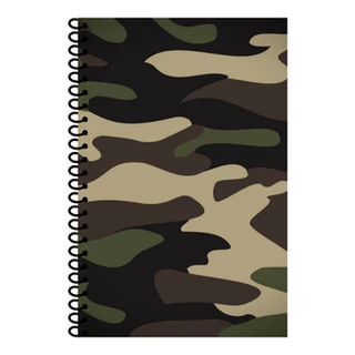 Caderno Camuflado – Capa Dura com Espiral 1, 10, 15 ou 20 Matérias