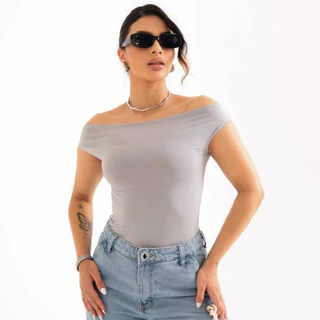 Blusa Suplex Poliamida Ombro a Ombro Ciganinha Casual e Elegant Confortável Básica