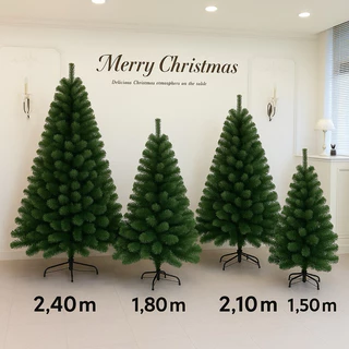 Árvore de Natal Luxo 1,5m - 1,80m - 2,10m - 2,40m - Galhos Verde Pinheiro Grande Premium Luxuoso
