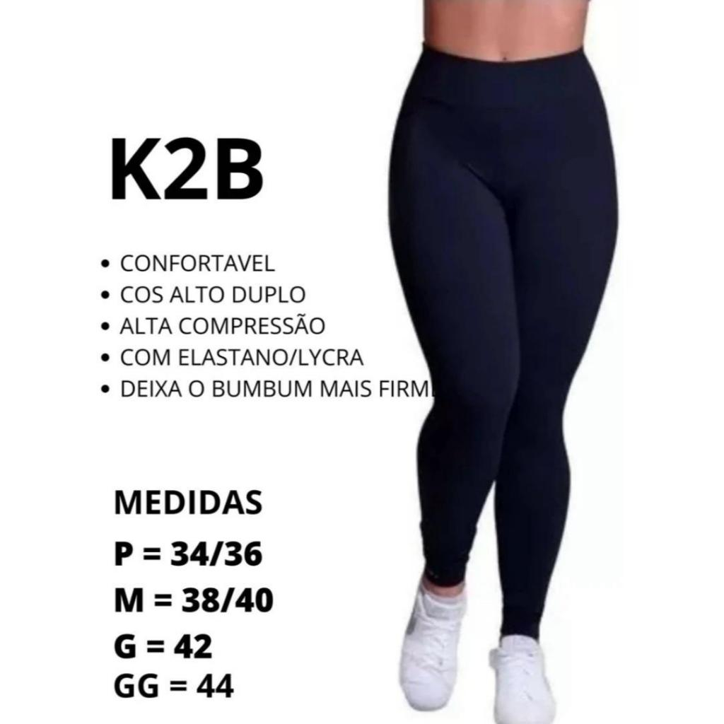 Calça legging K2B Cós alto Tecido Grosso Fitness Academia | Shopee Brasil