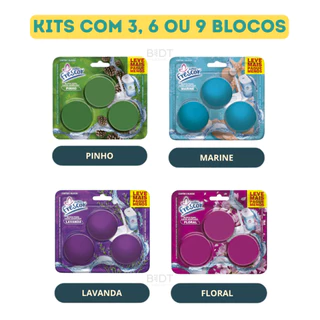 Kit C/ Até 09 Blocos Sanitário Acoplada Tablete P/ Caixa Acoplada Pedra Sanitária Tablete ENVIO/FULL