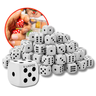 Kit Dados 6 Lados 16mm Para Jogos de Tabuleiro Bingo RPG Cassino Cartas e Eventos Educativos