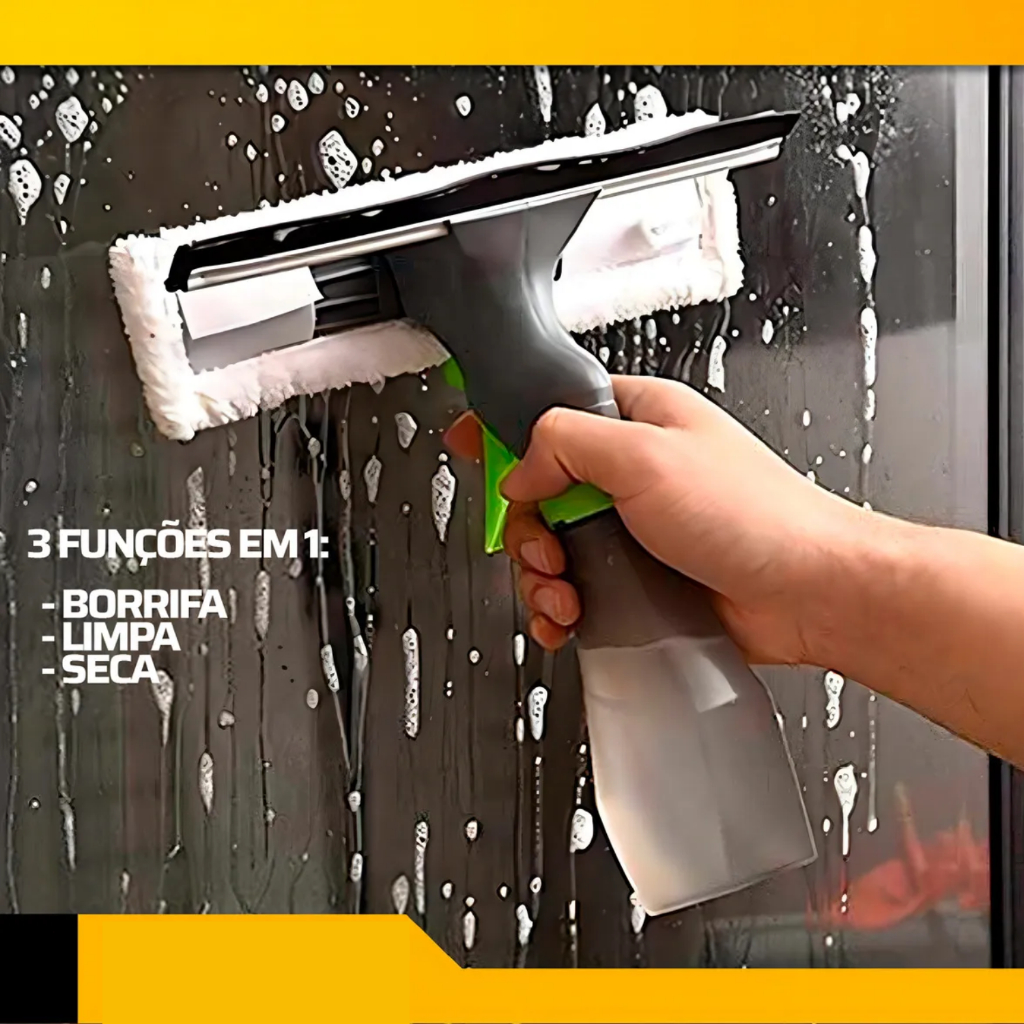 Rodo Rodinho Limpador de Vidro Limpa Vidros Spray e Seca 3 em 1 rodo ...