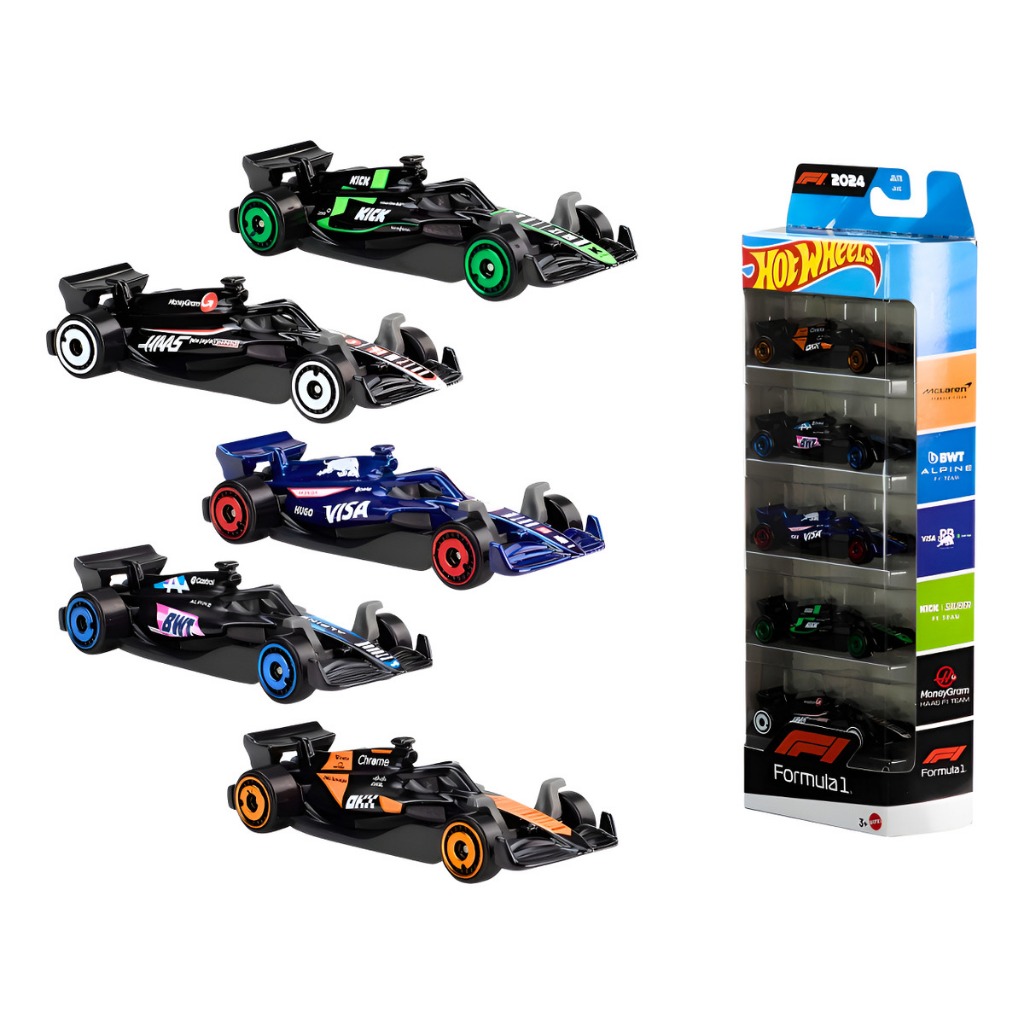 Carrinho Hot Wheels Pack 5 Formula 1 2024 (Five Pack F1) - F1