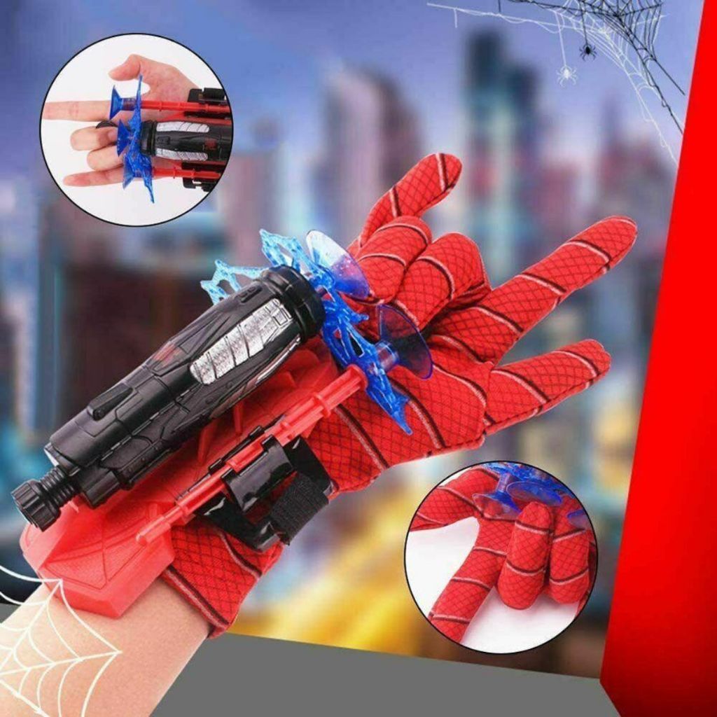 Luva do Homem Aranha Brinquedo Infantil Lançador De dardos Teia Ventosa ...