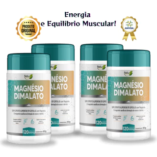 MAGNESIO DIMALATO - Puro 100% Original Dose Máxima 120 Capsula Acompanha Laudo em Oferta na Shopee