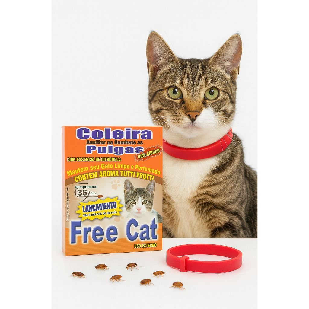 Coleira Anti Pulga Para Gatos Free Cat Aroma Tutti-Fritto Mantem Gato ...