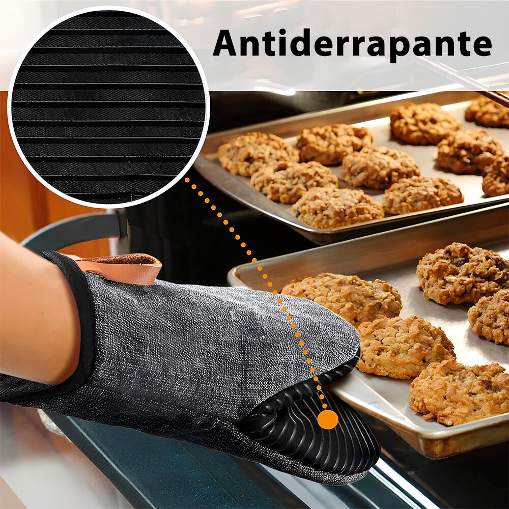 Luva Térmica de Cozinha e Forno Antiderrapante - Algodão e Silicone ...