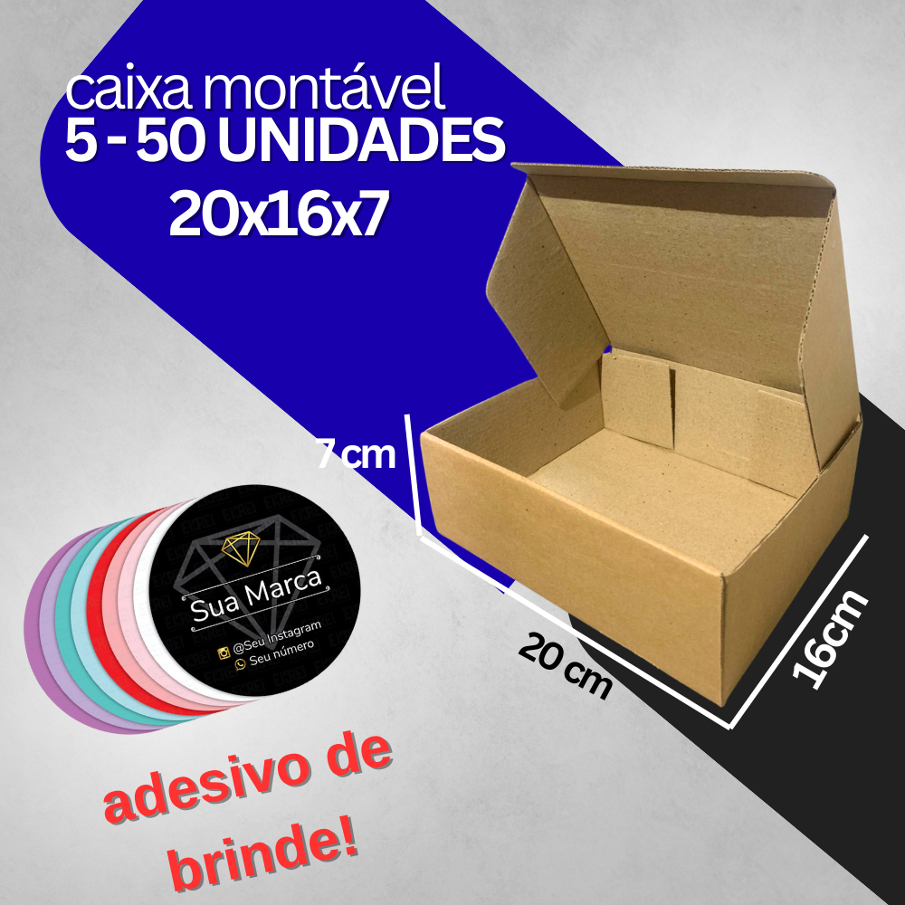 KIT CAIXAS COM ADESIVO PERSONALIZADO 20x16x7cm PRESENTES ECOMMERCE LOJA ...