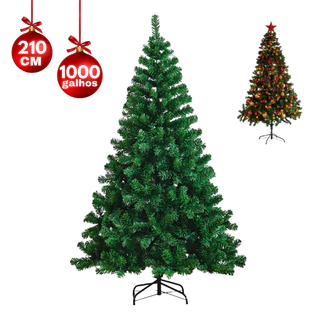Arvore De Natal 2,1m 1000 Galhos Pinheiro Verde Grande Luxo Cheia