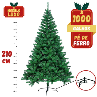 Árvore De Natal 210 Cm 1000 Galhos Full Pinheiro Canadense Verde Premium