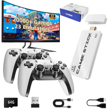 2025 NOVO Vídeo Game Stick M15 Pro 4k 64gb Hdmi Com 2 Controles Se Fio +20mil Jogos — imagem 1