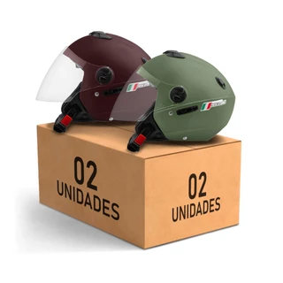 Kit 2 Capacete Aberto New Atomic Elite Masculino Feminino promoção