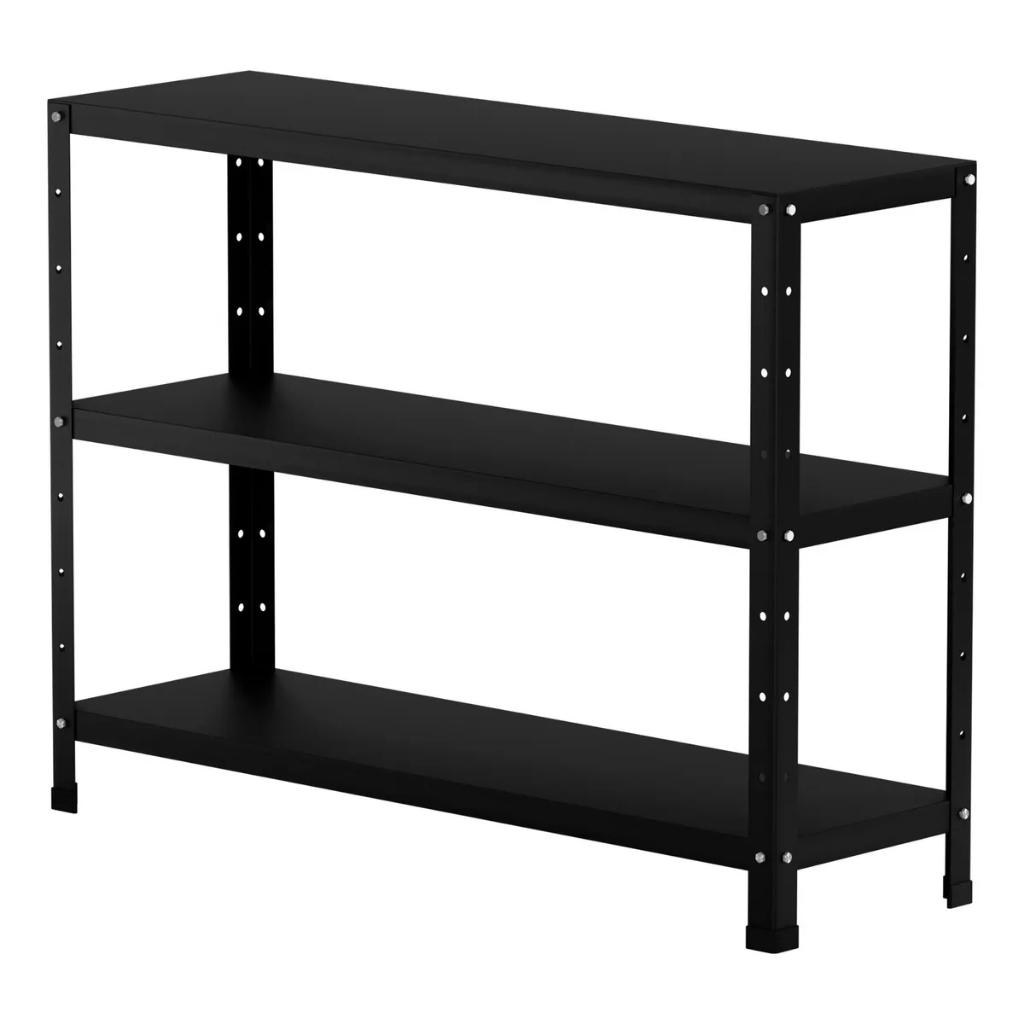 Organizador Estante De Aço 3 Bandejas Preto Durável