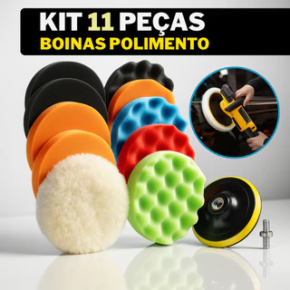 Kit Boina Polimento Automotivo Espuma e Lã Com Suporte Para Furadeira e Parafusadeira 5/7/11 Peças em Oferta na Shopee