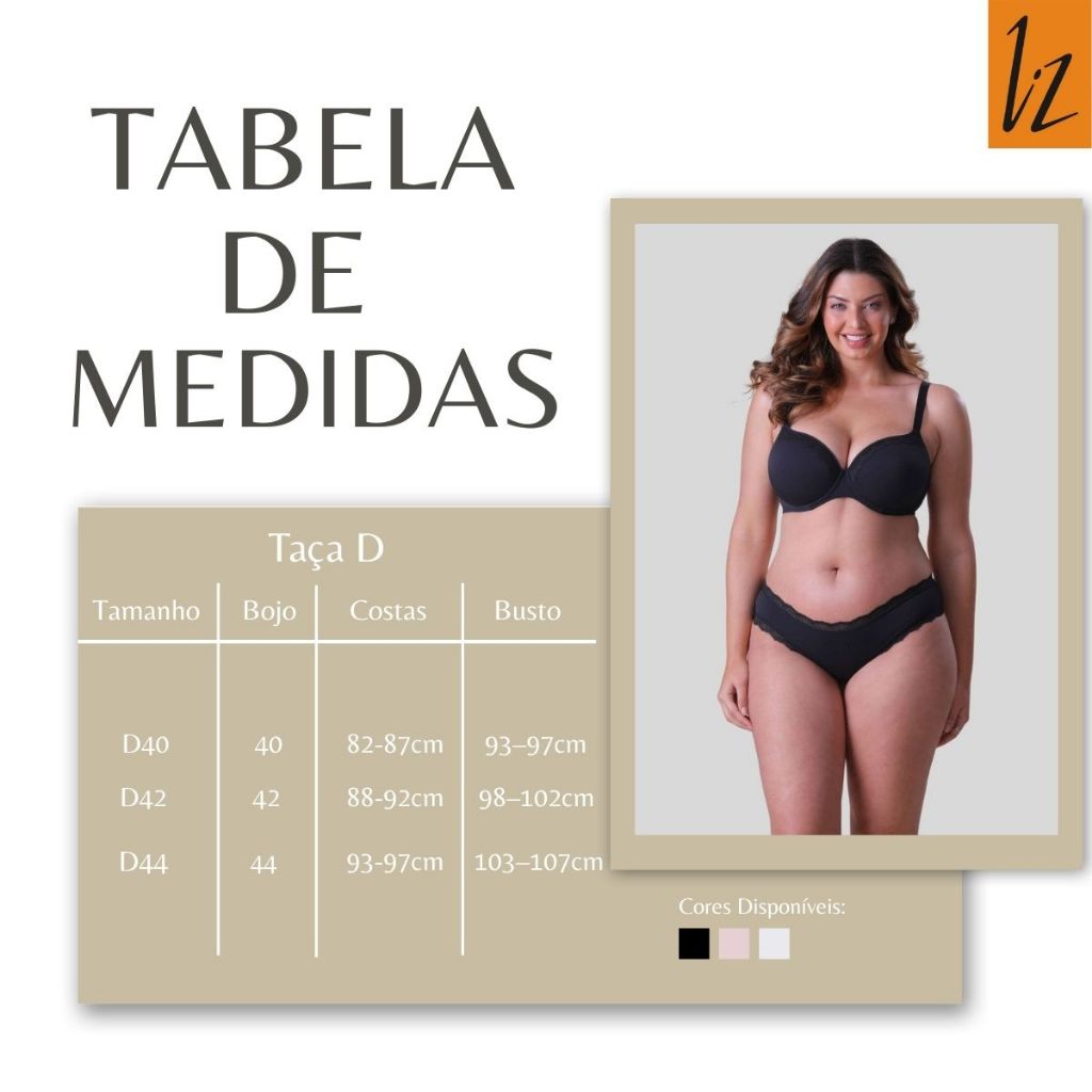 Sutia Liz 51925 Alças Reguláveis Modelador Com Aro e Bojo Dayluxe