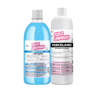 KIT PORCELANEX + SABÃO DE QUEROSENE 1L TUDO LIMPINHO em Oferta na Shopee