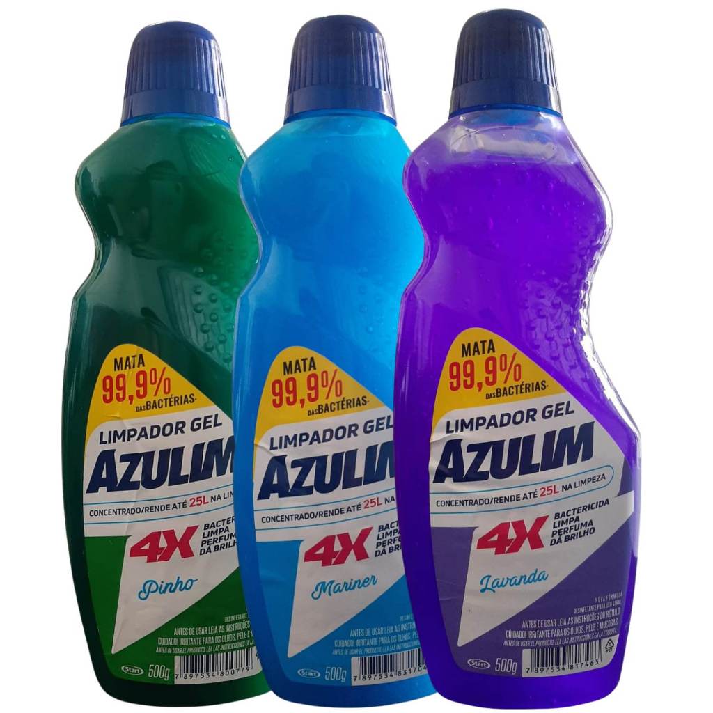 Kit Limpador Gel Azulim 3 Unidades Start Escolha A Variação | Shopee Brasil