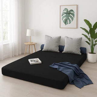 Puff 3 Em 1 Multiuso Casal Dobrável D33 - Black