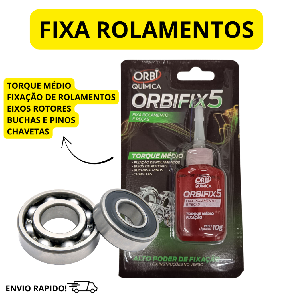 FIXA ROLAMENTOS EIXOS BUCHAS PINOS CHAVETAS ORBIFIX5 TORQUE MÉDIO ALTO PODER FIXAÇÃO - ORBI 10G