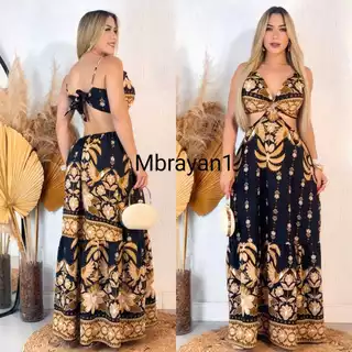 Vestido Longo Alça Com Bojos Vazado Novo Verâo Moda em Oferta na Shopee