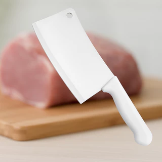 Faca Cutelo Machadinha 28cm Aço Inox Profissional Cabo Plástico Carne, Frango e Cozinha