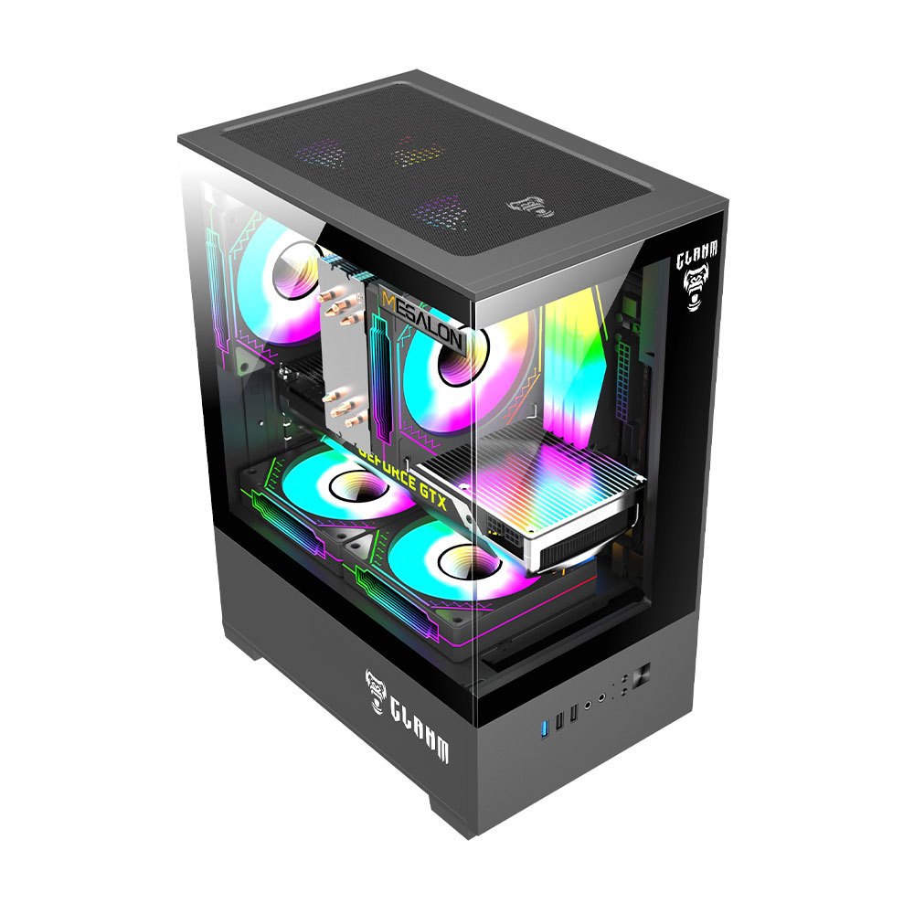 Gabinete Gamer Aquário Night Megalon Preto – Design Moderno com Vidro Temperado