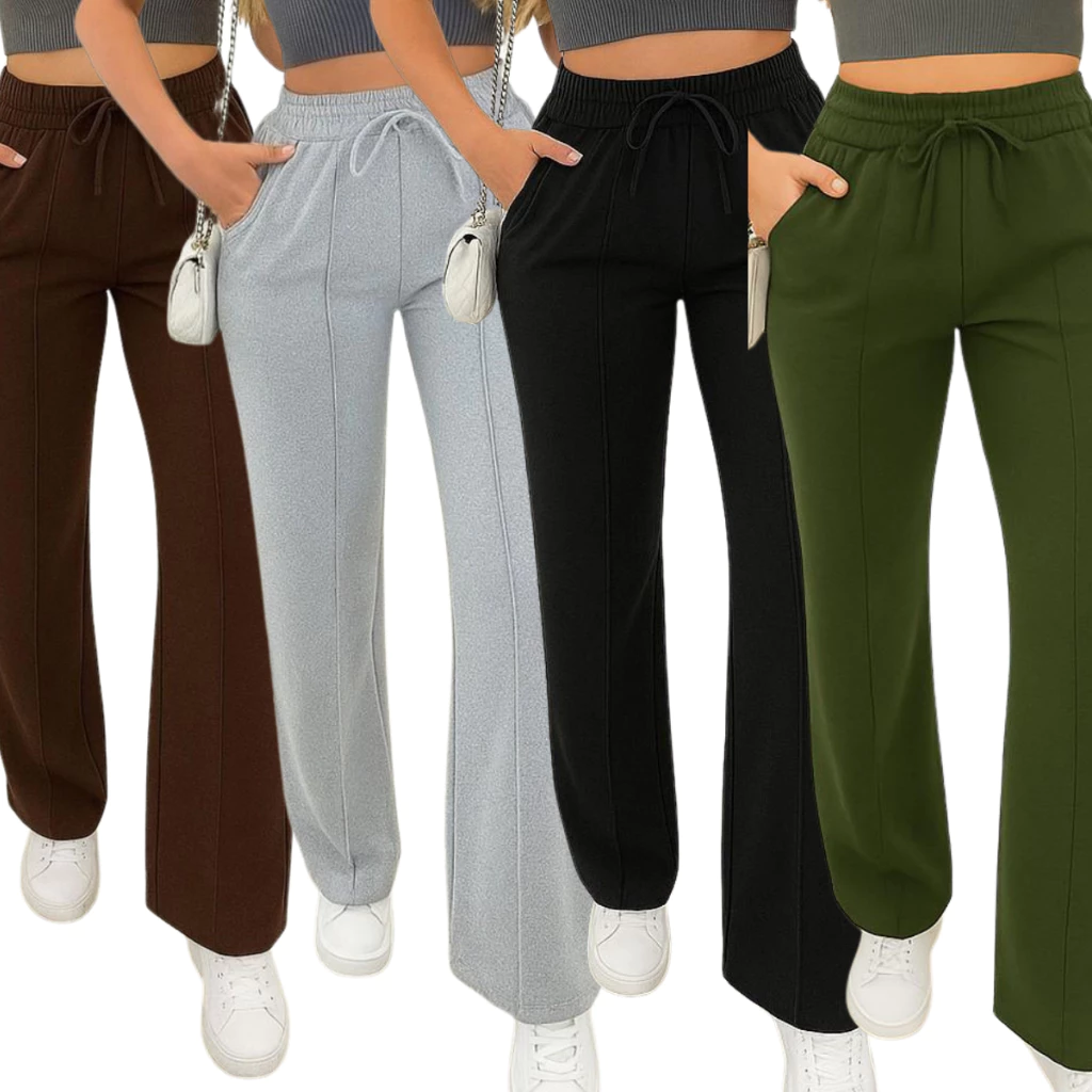 Calça Pantalona Lanzinha Lãzinha Feminina Frio Inverno