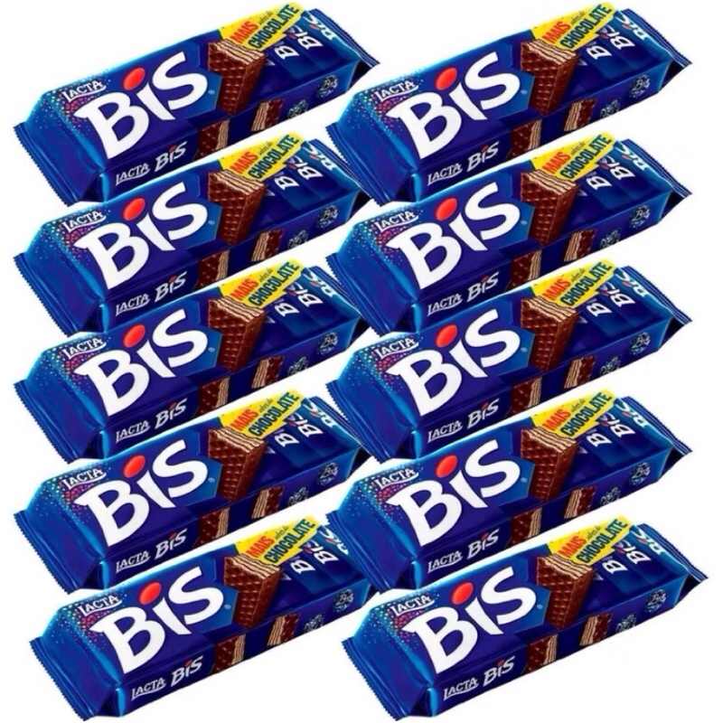 Kit Bis C/10 Caixas Chocolate Ao Leite - Lacta | Shopee Brasil